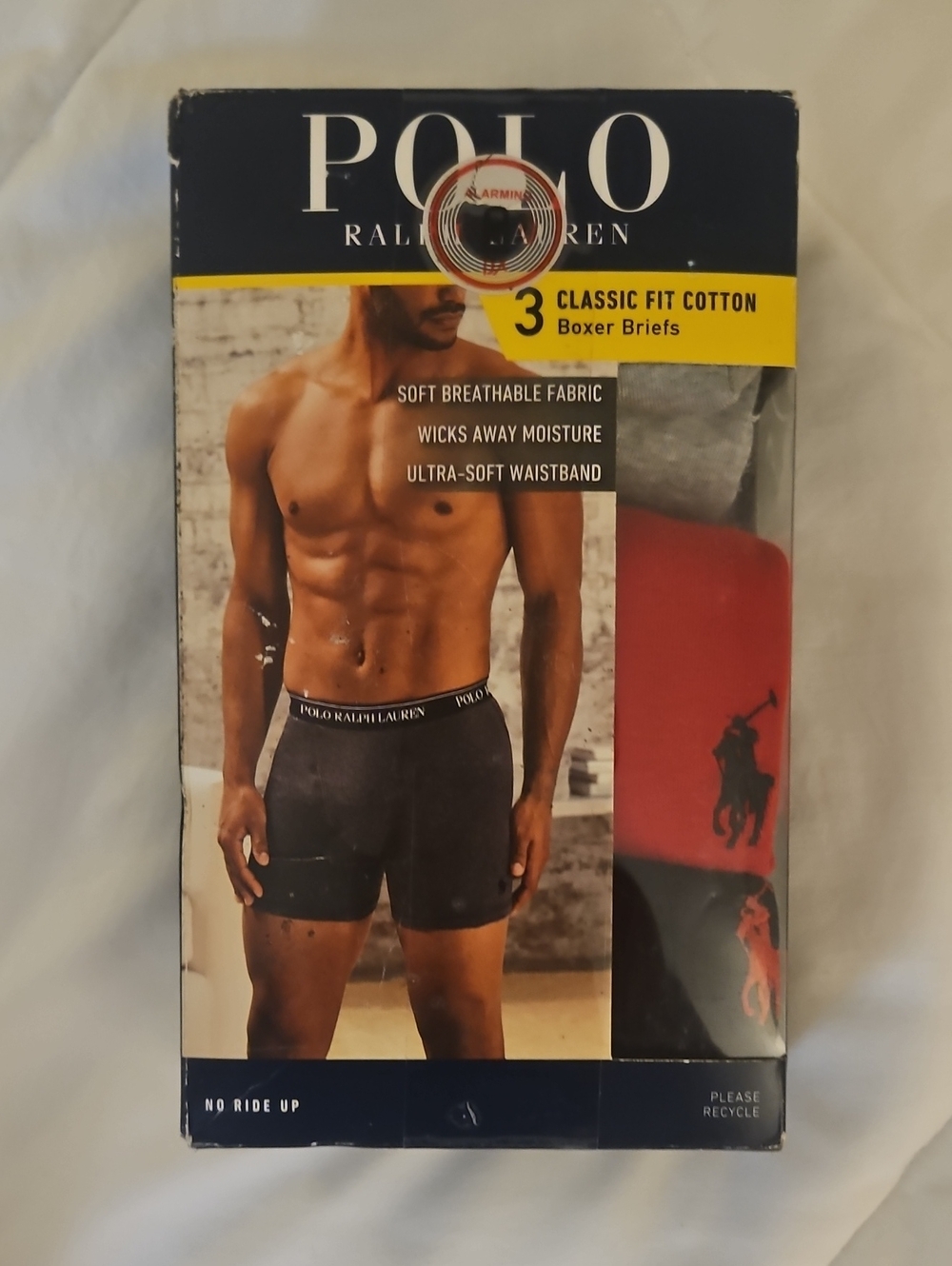 Polo by Ralph Lauren Men's Classic Fit Cotton Boxer Briefs - Black & Red